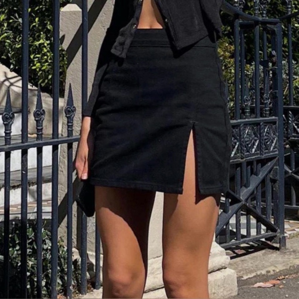Lioness Charcoal Denim Skirt